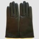 Leather gloves of lamb black "CAPUCINE".