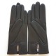 Gants en cuir d'agneau noir "CAPUCINE".