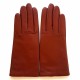 Gants en cuir d'agneau chesnut "CAPUCINE".