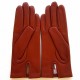 Leather gloves of lamb chesnut "CAPUCINE".