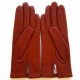 Leather gloves of lamb chesnut "CAPUCINE".