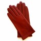 Gants en cuir d'agneau chesnut "CAPUCINE".