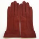 Leather gloves of lamb maroon "THERESE".