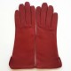 Gants en cuir d'agneau bordeaux "VIOLETTE".