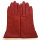 Gants en cuir d'agneau bordeaux "THERESE".