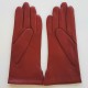 Gants en cuir d'agneau bordeaux "THERESE".