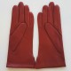 Leather gloves of lamb Maroon "THERESE".