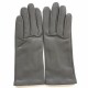 Leather gloves of lamb grey "CAPUCINE".