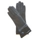 Leather gloves of lamb and patent leather black "TWIGY".
