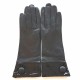 Leather gloves of lamb and patent leather black "TWIGY".