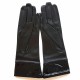 Leather gloves of lamb and patent leather black "TWIGY".