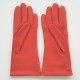 Gants en cuir d'agneau capucine et kaki "ATHENA".