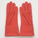 Leather gloves of lamb nasturtium and khaki " ATHENA".