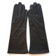 Gants en cuir d'agneau noir "COLINE".