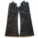 Gants en cuir d'agneau noir "COLINE".