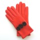 Leather gloves of lamb nasturtium, dark red "SHIRO".
