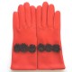 Leather gloves of lamb nasturtium, dark red "SHIRO".