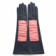 Leather gloves of lamb navy, blossom "SHIZUYO".