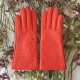 Gants en cuir d'agneau capucine, rose "SEREN".