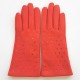 Leather gloves of lamb nasturtium, pink "SEREN".