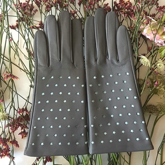 Leather gloves of lamb Charcoal Sky "SEREN".