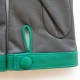 Gants en cuir d'agneau gris, vert "TIPPI".
