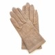 Gants en cuir d'agneau putty "CARMELINA".