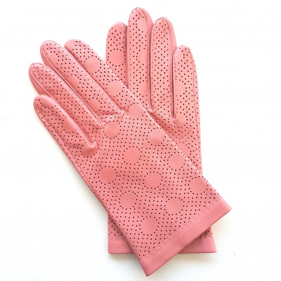 Gants en cuir d'agneau rose "CARMELINA".