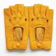 Leathermittens of lamb yellow "PILOTE".