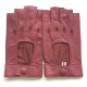 Leather mittens of lamb pink antique "PILOTE".