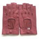 Mitaines en cuir d'agneau rose antique "PILOTE".