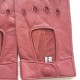 Mitaines en cuir d'agneau rose antique "PILOTE".
