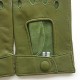 Leather mittens of lamb green "PILOTE".