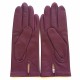 Gants en cuir d'agneau cassis "CAPUCINE".