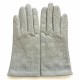 Gants en cuir d'agneau gris clair "CARMELINA".