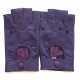 Leather mittens of lamb amethyst "PILOTE".