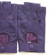 Leather mittens of lamb amethyst "PILOTE".