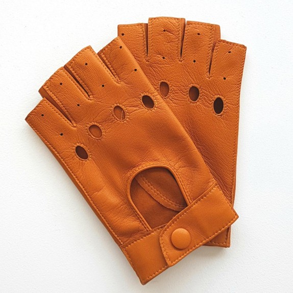 Leather mittens of lamb maize "PILOTE".