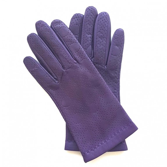 Gants en cuir d'agneau améthyste "CARMELINA".