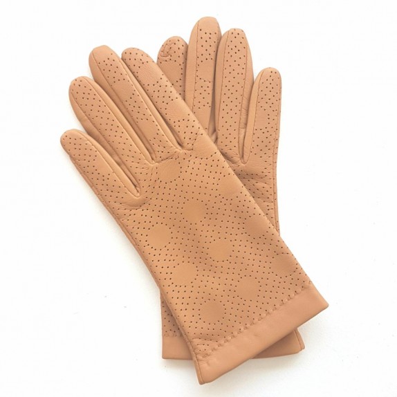 Leather gloves of lamb biscuit " CARMELINA".