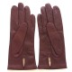 Gants en cuir d'agneau bordeaux "CARMELINE".