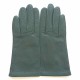 Leather gloves of lamb khaki "CARMELINA".