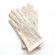 Leather gloves of lamb off-white "CARMELINA".