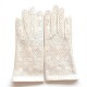 Leather gloves of lamb off-white "CARMELINA".
