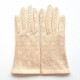 Gants en cuir d'agneau beige rosé "CARMELINA".