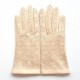 Leather gloves of lamb pink beige "CARMELINA".