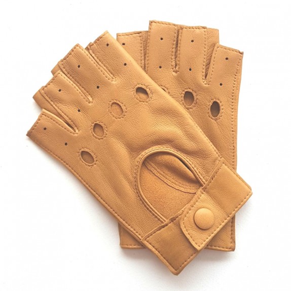 Leather gloves of lamb light cork "PILOTE".