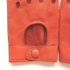 Leather mittens of lamb orange "PILOTE".