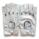 Leather mittens of lamb silver "PILOTE".