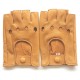 Leather mittens of lamb clear cork "PILOTE".